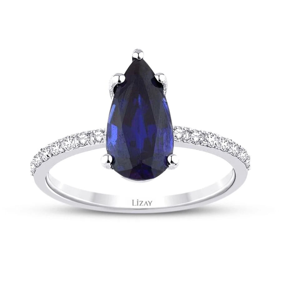 2.98 Carat Diamond Sapphire Ring