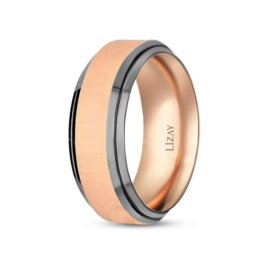 Rose Gold Two-Tone Modern Wedding Band