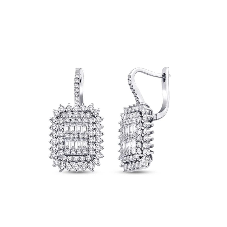 1.72 Carat Diamond Baguette Earrings
