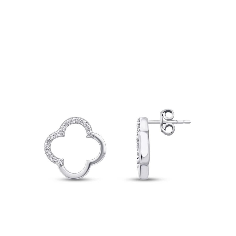 0.13 Carat Diamond Clover Earrings