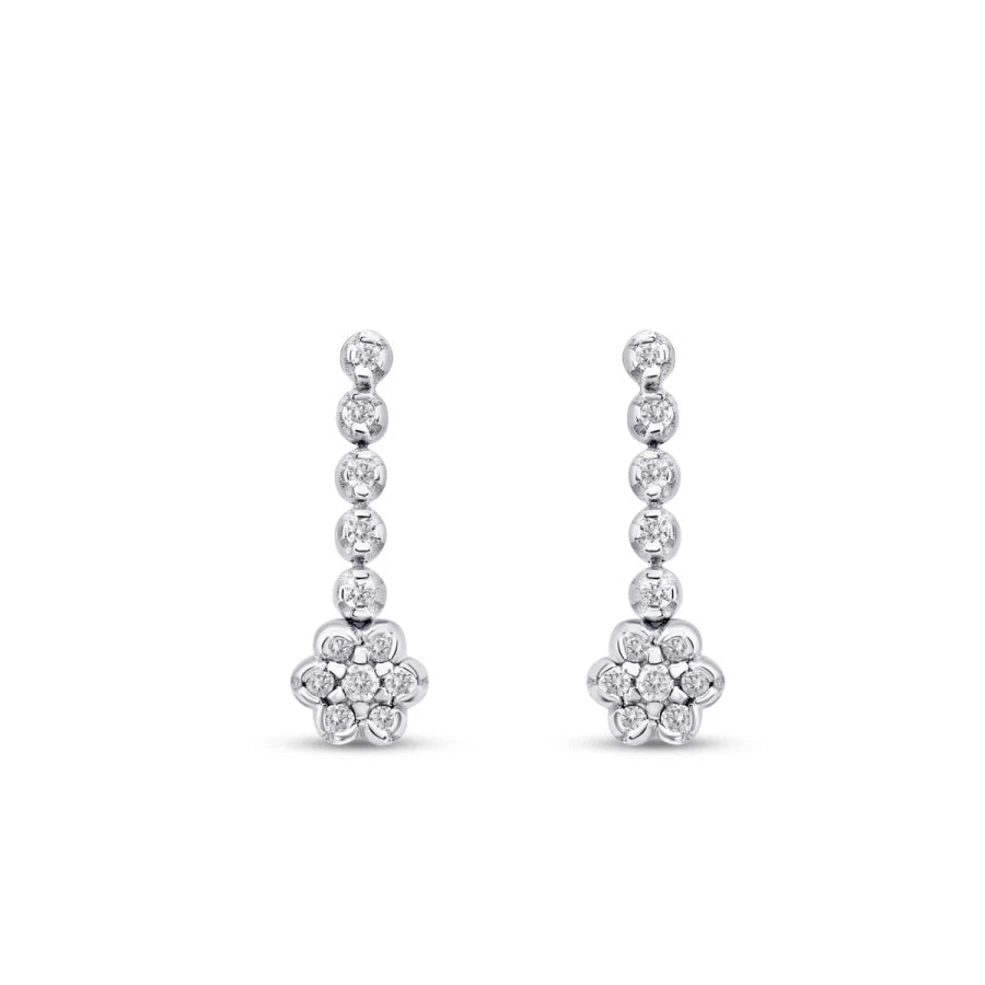 0.17 Carat Diamond Flower Earrings