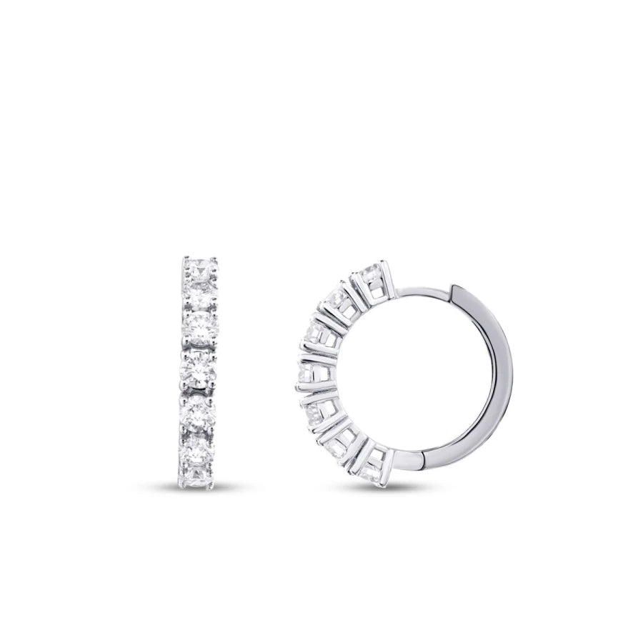 1.44 Carat Diamond Hoop Earrings