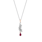 0.39 Carat Diamond Ruby Necklace