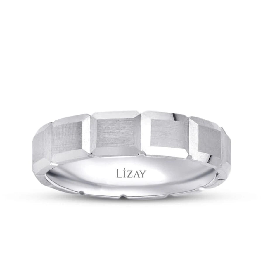 Ehering aus Weißgold mit Zirkonia