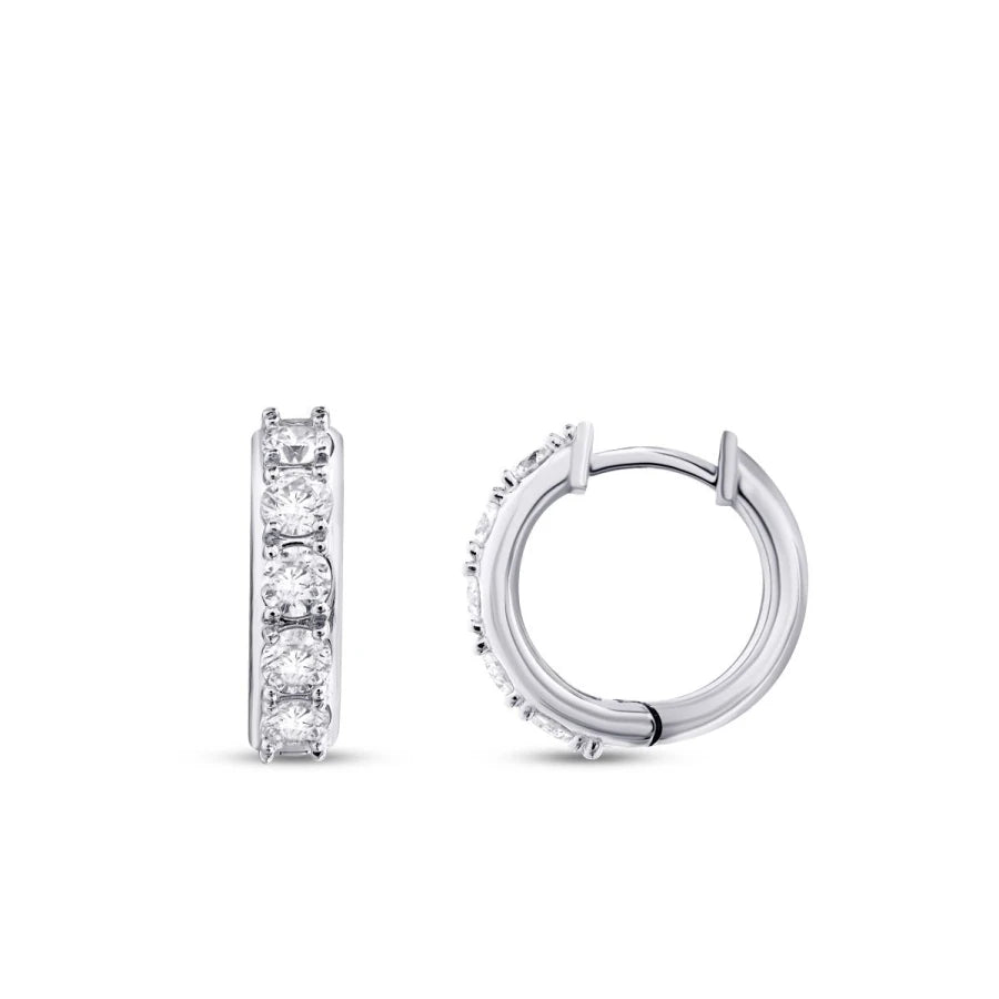 1.00 Carat Diamond Hoop Earrings