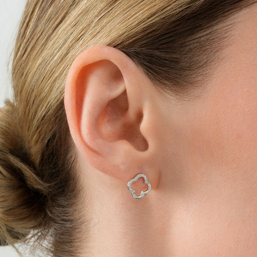 0.13 Carat Diamond Clover Earrings