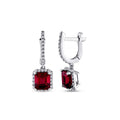 2.22 Carat Diamond Ruby Earrings