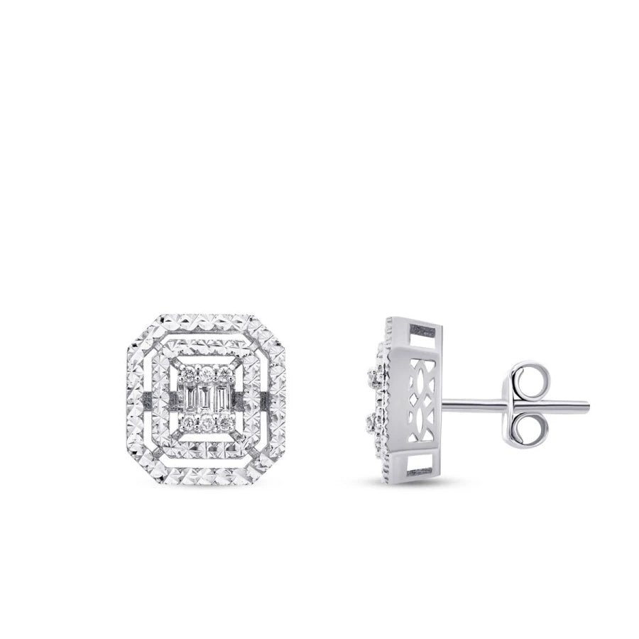 0.14 Carat Diamond Baguette Earrings
