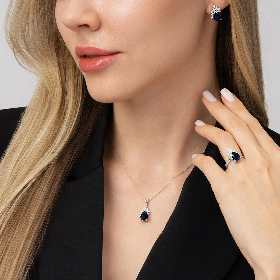 4.23 Carat Diamond Sapphire Earrings