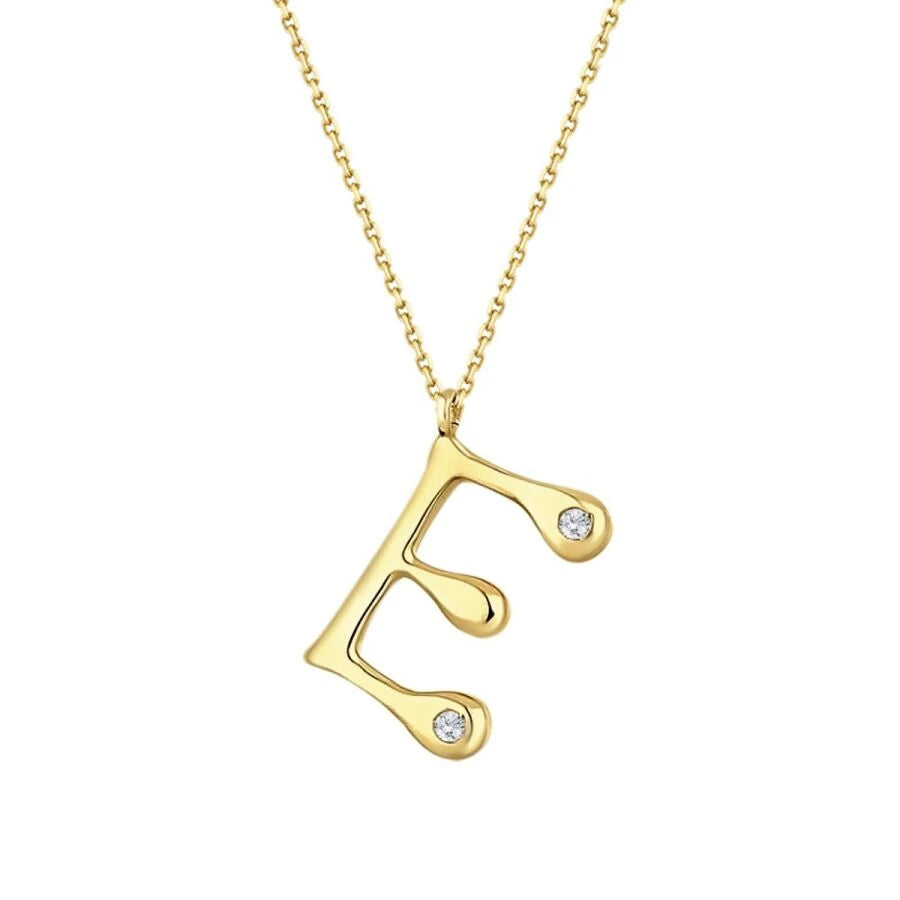 Halskette mit Diamantanhänger in Form des Buchstabens E (0,04 Karat)