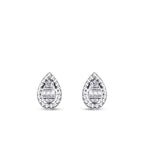 0.10 Carat Diamond Pear Baguette Earrings
