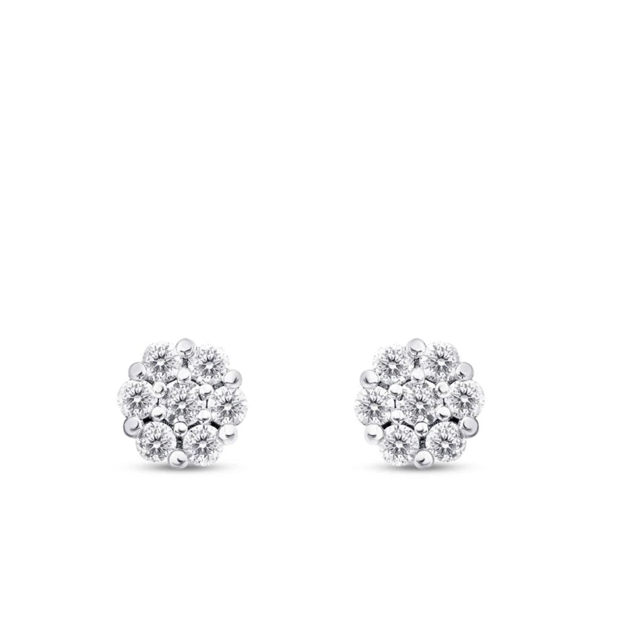 0.43 Carat Diamond Stone Round Earrings