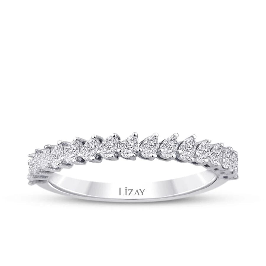 0.55 Carat Diamond Pear Half-Eternity Ring