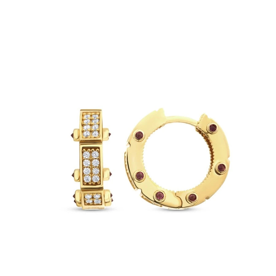 Goldene Creolen mit Seitensteinen