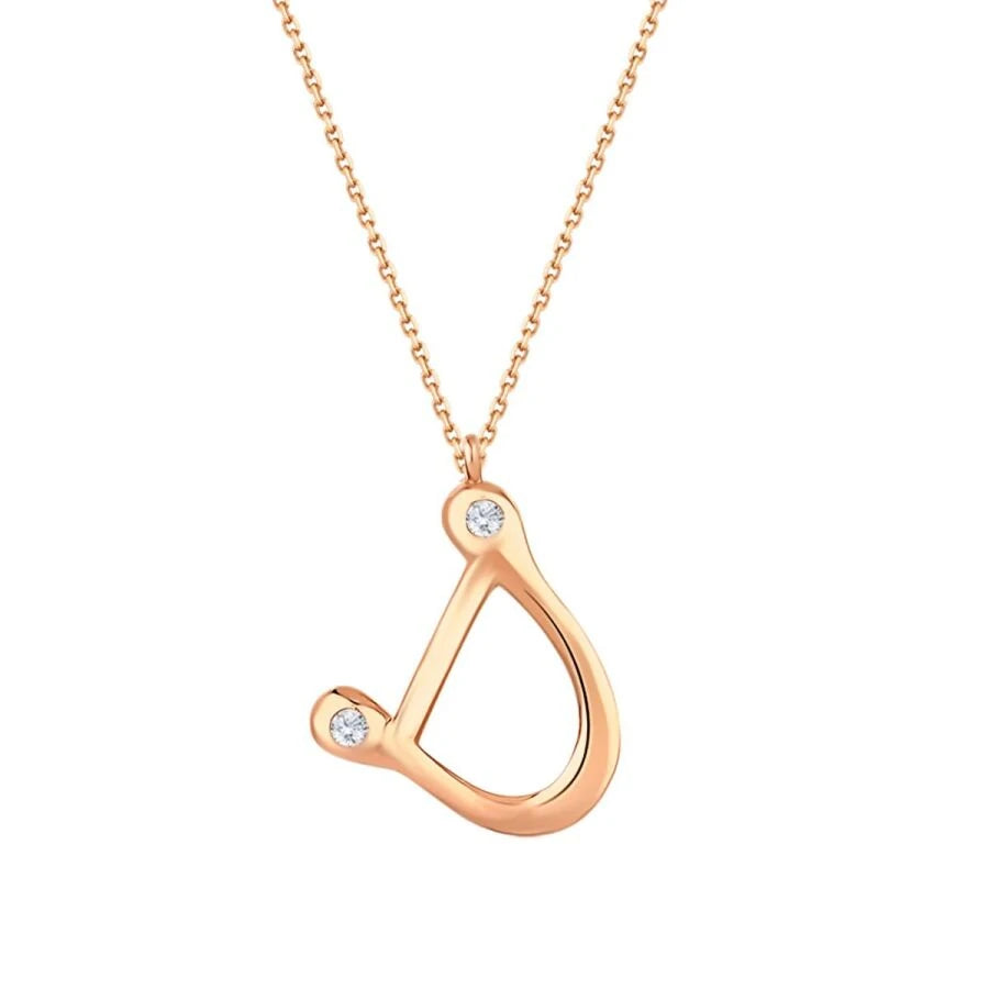 Halskette mit Diamantanhänger in Form des Buchstabens D (0,04 Karat)