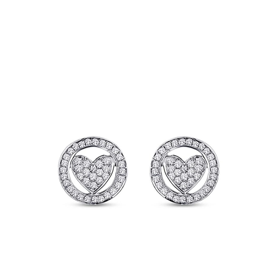0.26 Carat Diamond Heart Earrings