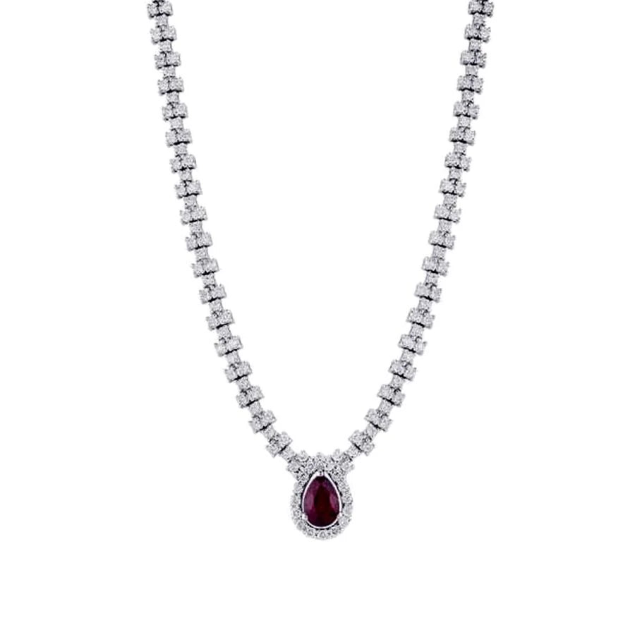 2.00 Carat Diamond Ruby Neckband