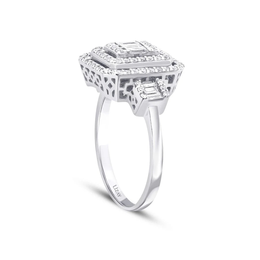 0.77 Carat Diamond Baguette Ring