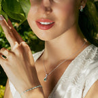 0.37 Carat Diamond Emerald Necklace