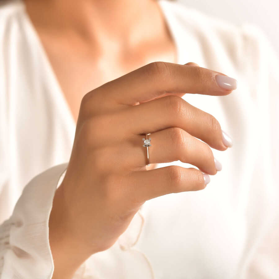 0.04 Carat Diamond Solitaire Engagement Ring