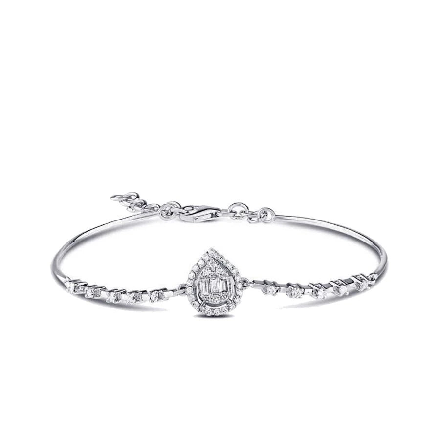 0,45 Karat Diamant-Baguette-Birnenarmband