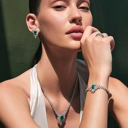 5.00 Carat Diamond Emerald Earrings