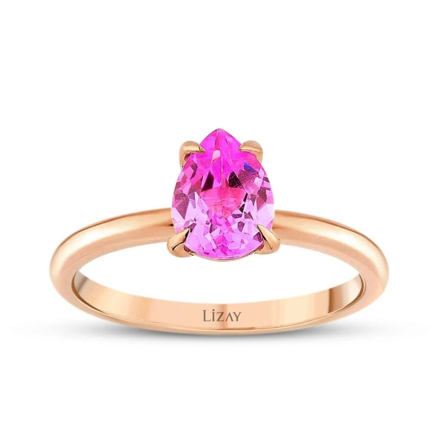 1.03 Carat Pink Sapphire Pear Ring