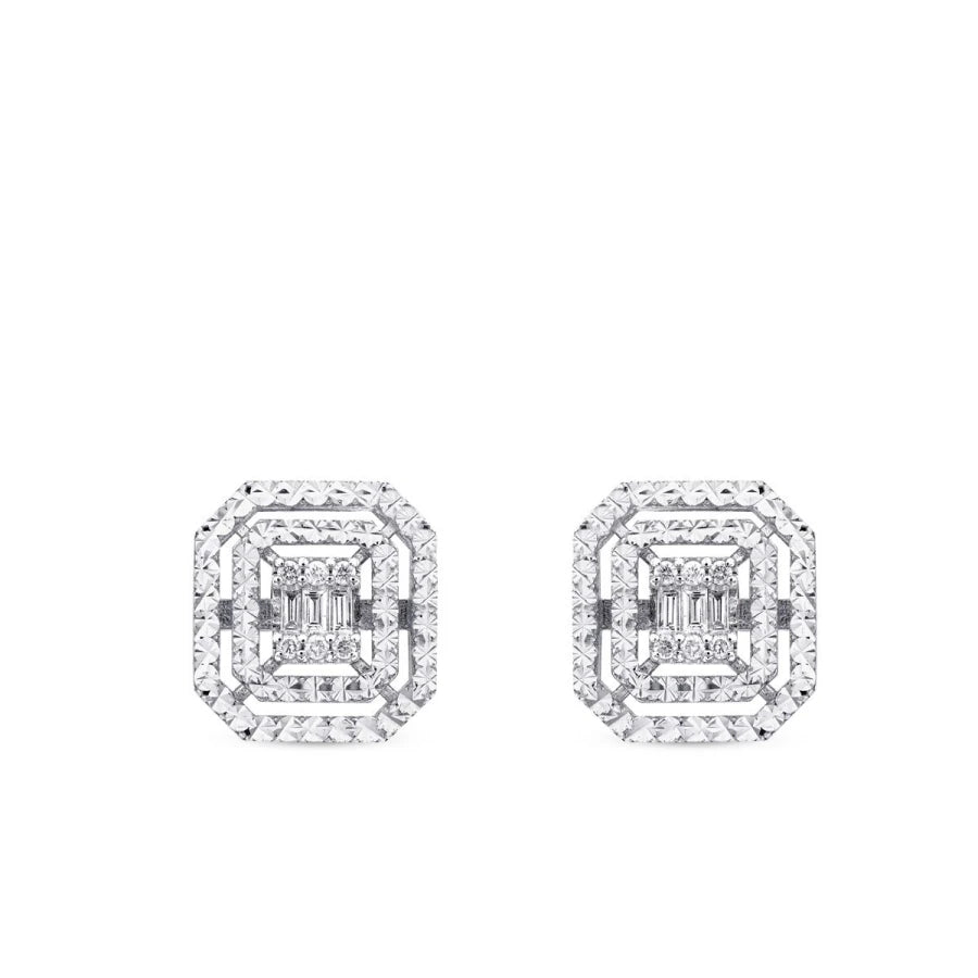 0.14 Carat Diamond Baguette Earrings