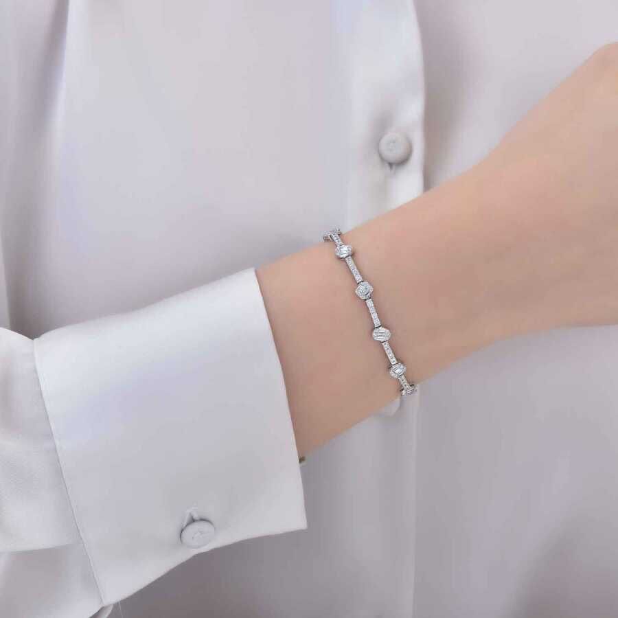 2,10 Karat Diamant-Baguette-Armband