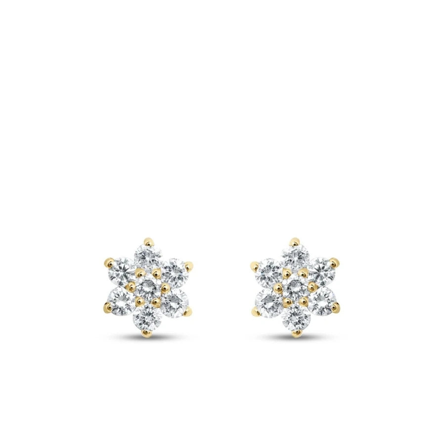0.48 Carat Diamond Flower Earrings