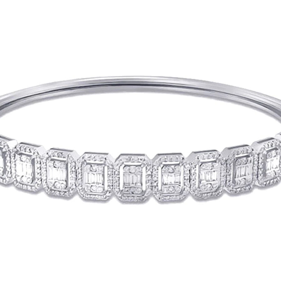1.74 Carat Diamond Baguette Bangle