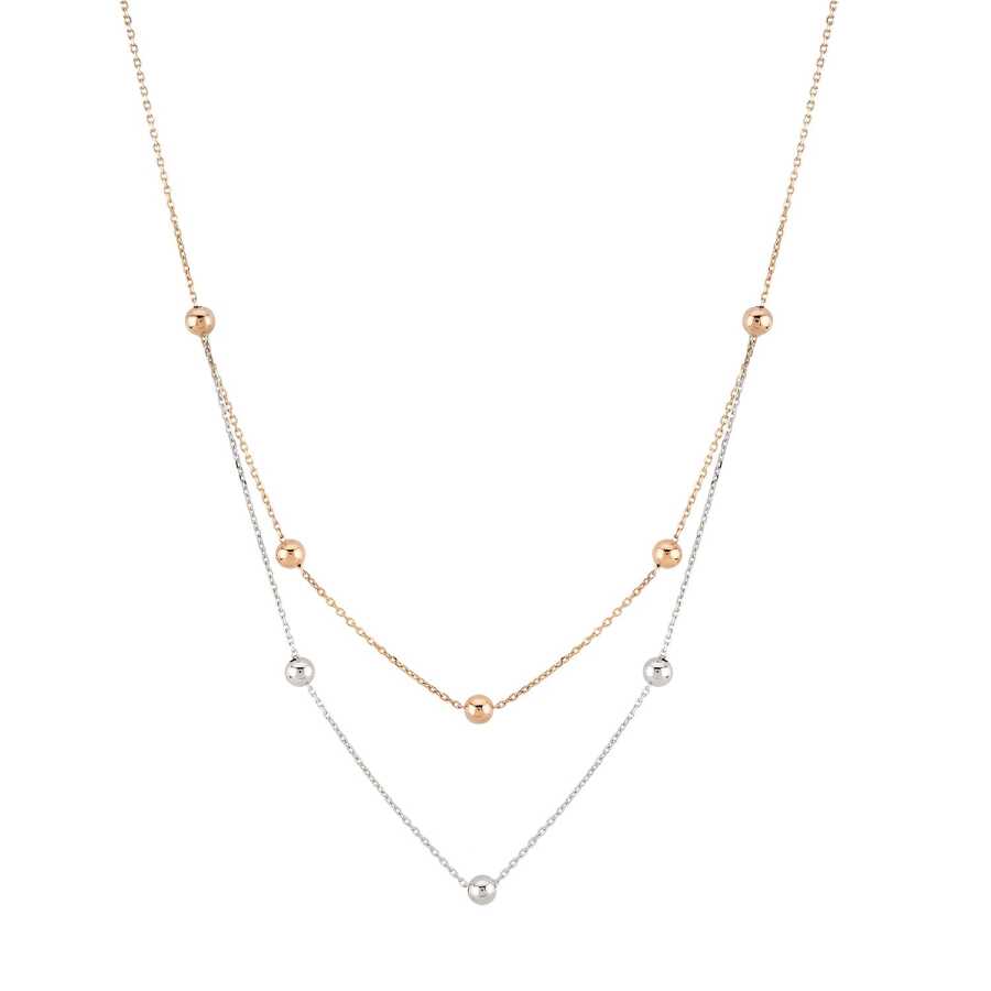 Gold Two-Tone Ball Necklace