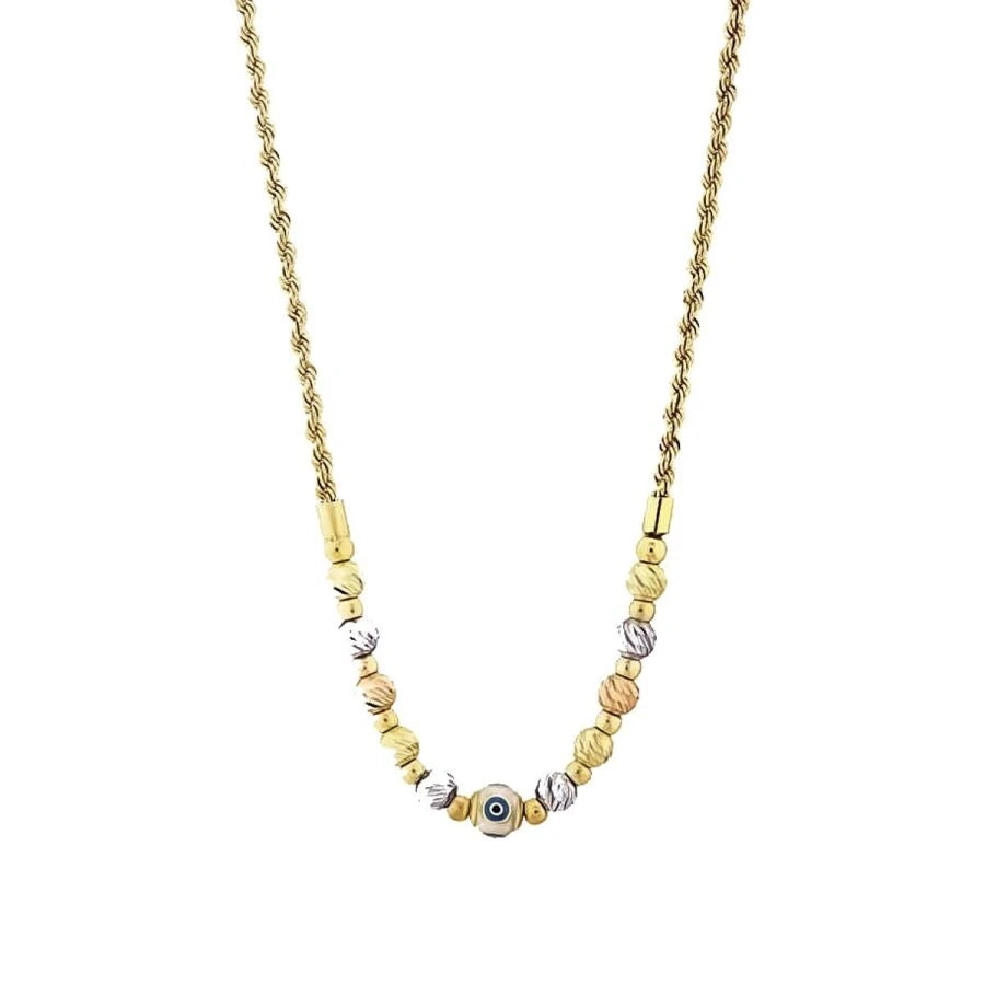 Gold Evil Eye Doric Chain Necklace