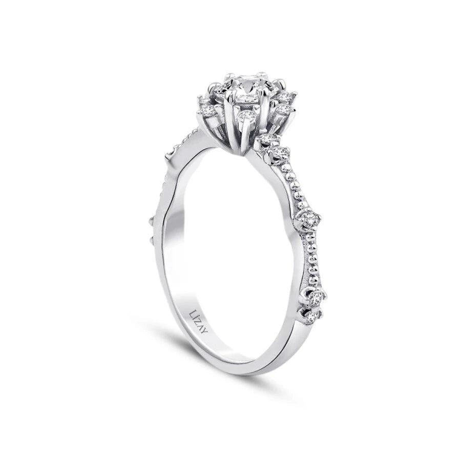 0.33 Carat Diamond Lotus Solitaire Engagement Ring