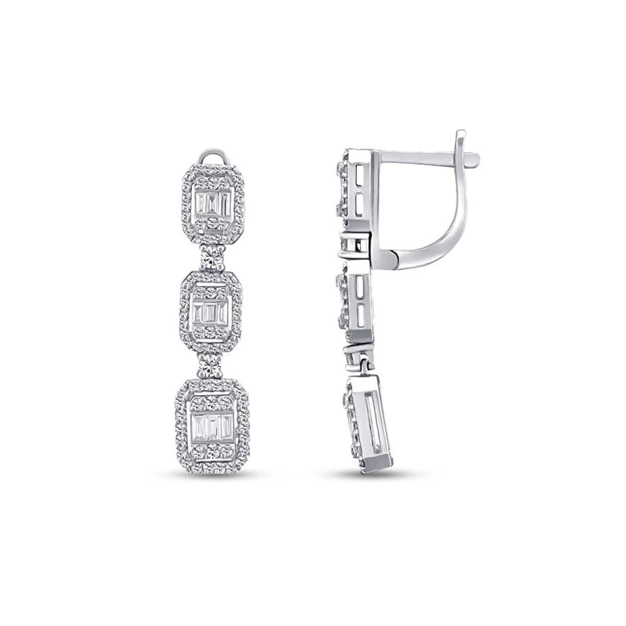 Ohrringe mit 1,13 Karat Diamanten im Baguette-Stil