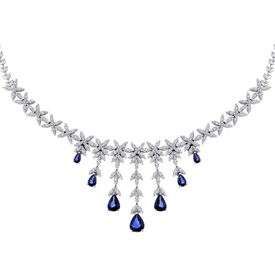9,87 Karat Diamant-Saphir-Halsband