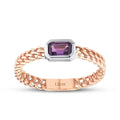 0.28 ct. Amethyst Smaragd Schliff Ring