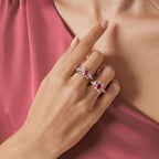 0.82 Carat Diamond Ruby Ring