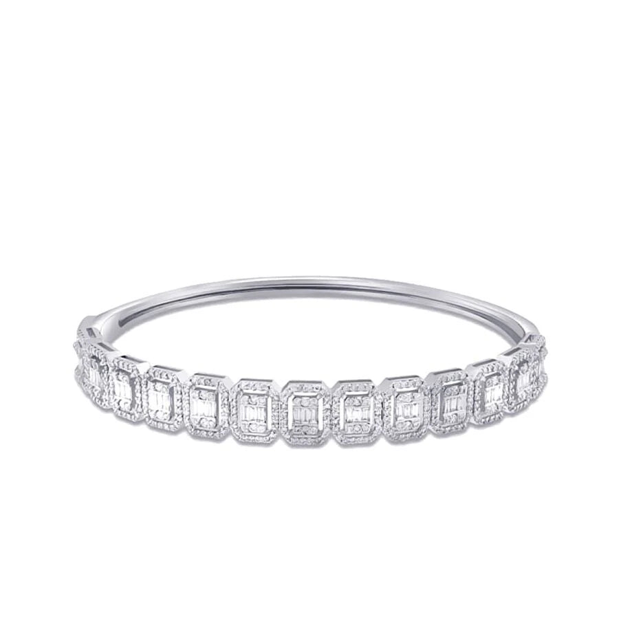 1.74 Carat Diamond Baguette Bangle