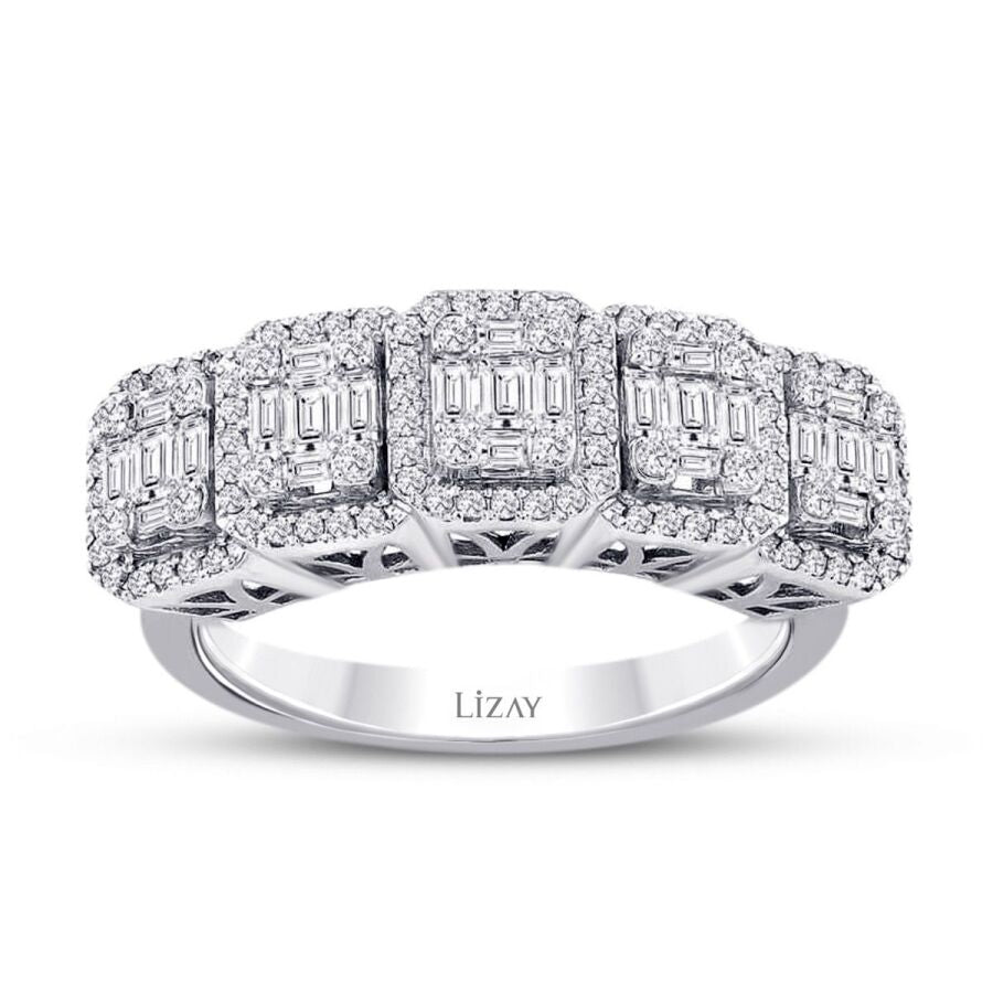 0.79 Carat Diamond Baguette Five-Stone Ring