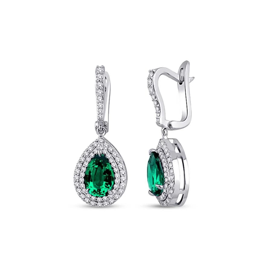 2.99 Carat Diamond Colored Stone Earrings