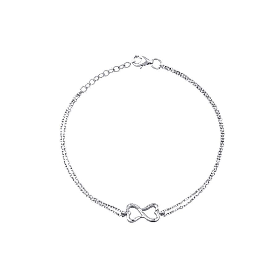 0.03 ct. Diamant Herz Unendlichkeits Armband