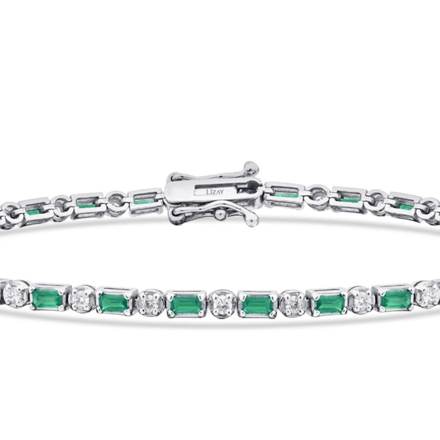 1.63 Carat Diamond Emerald Bracelet