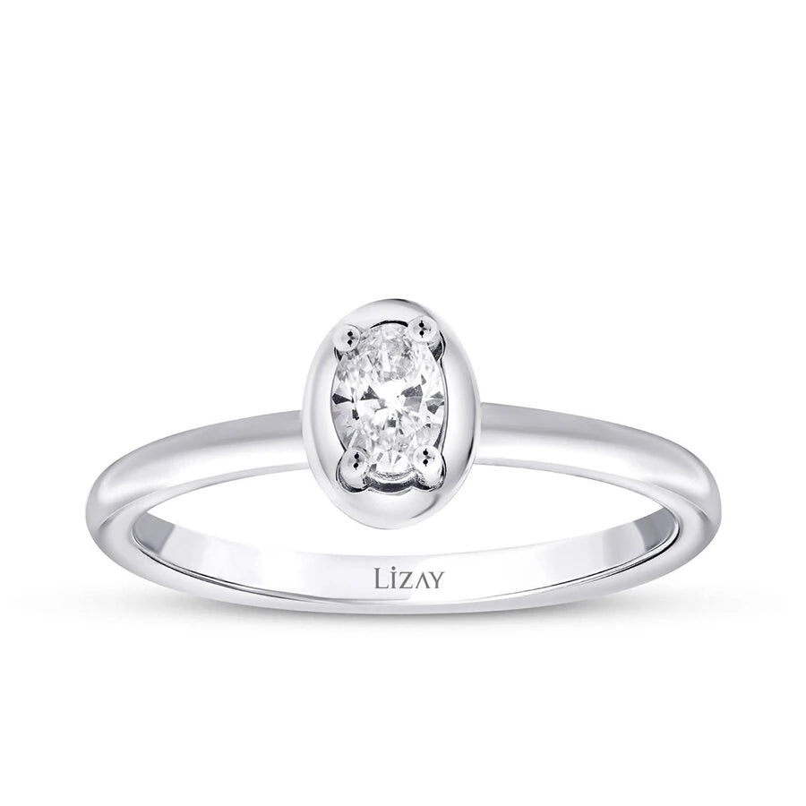 0.26 Carat Diamond Oval Solitaire Engagement Ring
