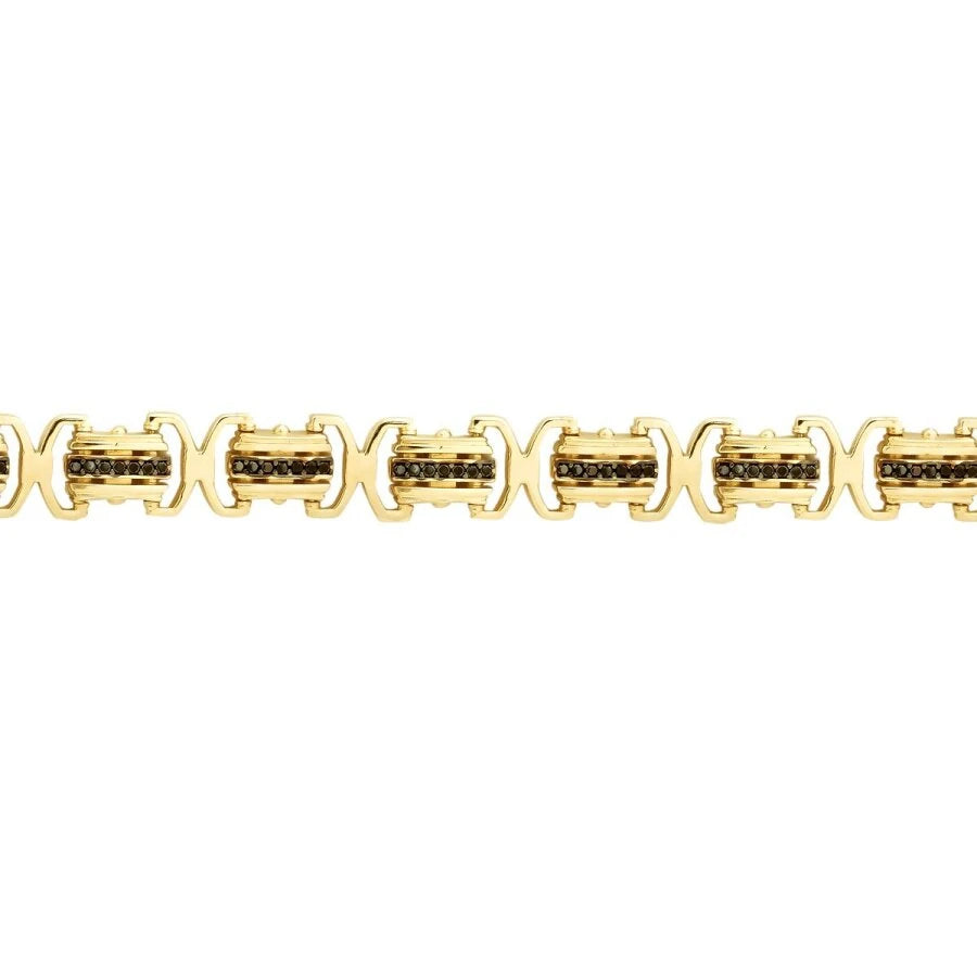 Gold Black Stone Men’s Bracelet