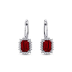 2.98 Carat Diamond Ruby Earrings
