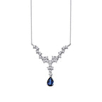 0.86 ct. Diamant Tropfen Saphir Halskette