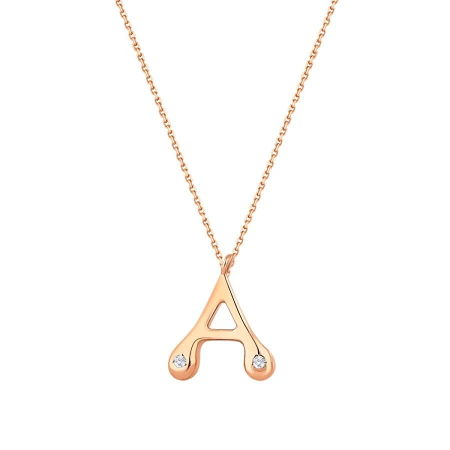 Halskette mit Diamantanhänger in Form des Buchstabens A (0,04 Karat)