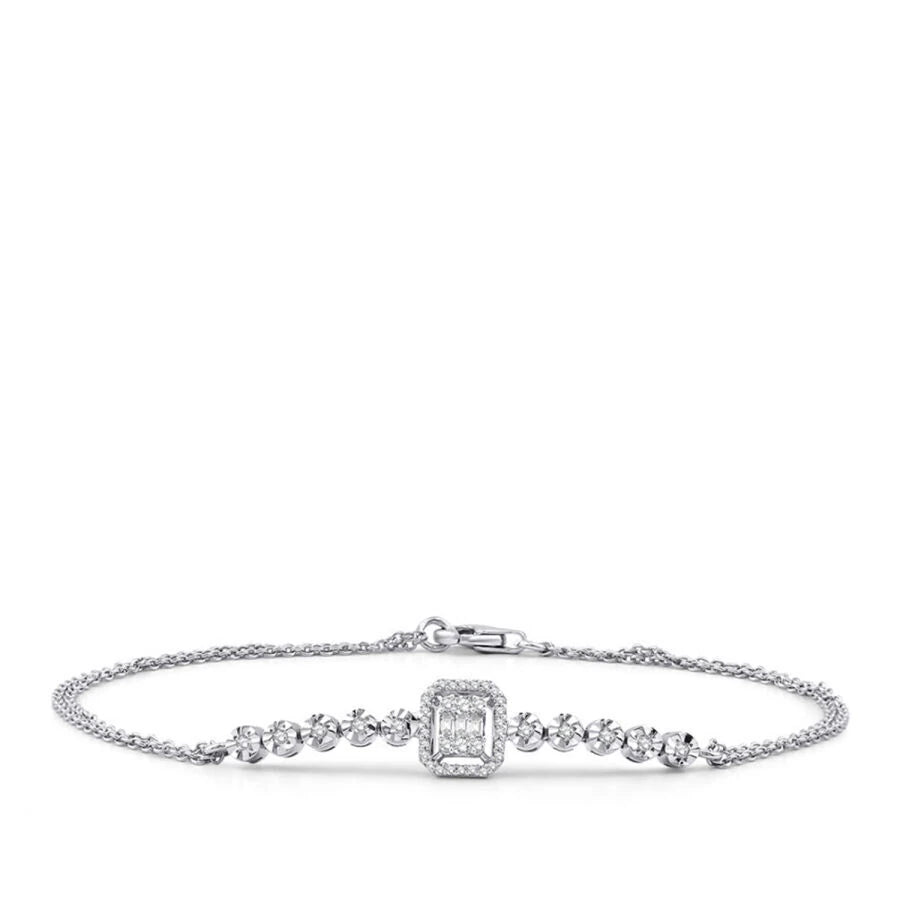 Armband mit 0,21 Karat Diamanten im Baguetteschliff