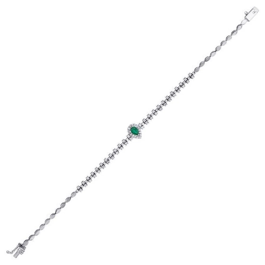 1.41 Carat Diamond Emerald Bracelet